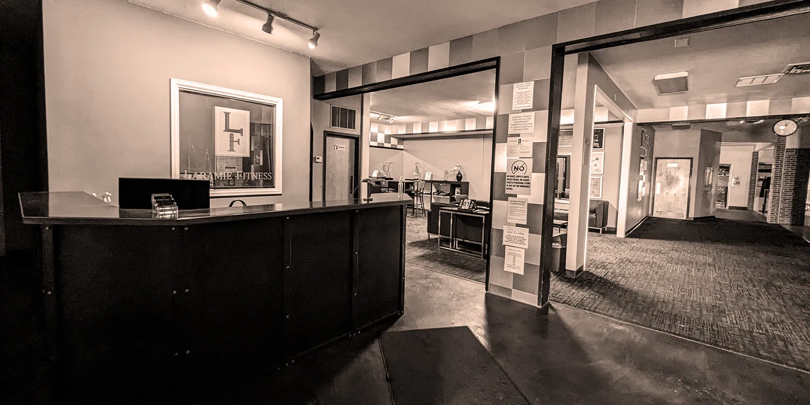 Laramie Fitness front desk and lobby